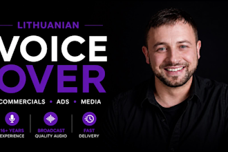 record a professional lithuanian male voice over