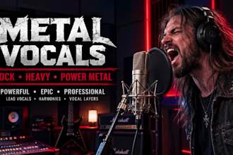 record powerful heavy metal rock and power metal vocals for your song