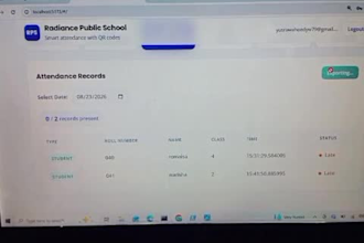 build qr code attendance system for schools admin dashboard