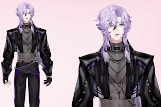 design male vtuber live2d vtuber model anime male vtuber commission with rigging