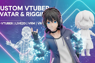 design 3d vtuber avatar live2d vtuber rigging vrchat vrm model character rigging