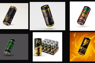 design energy drink, beer, and beverage can label packaging
