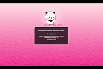 create a personalized animated birthday website with music and photos