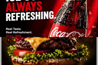 design pizza burger poster and fast food ads