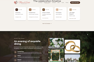 design a beautiful custom wedding website with rsvp