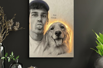 draw a photo into a gold memories pencil sketch