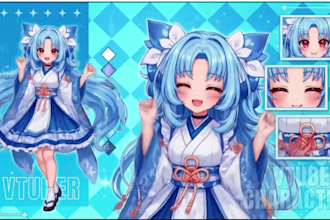 create 2d vtuber model, live2d vtuber model and anime vtuber avatar