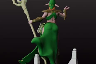 create dnd character concept and 3d model for 3d printing