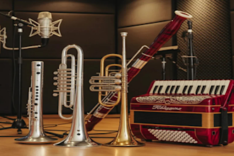 record professional harmonica, piccolo, flugelhorn, bassoon and accordion music
