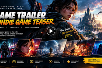 create a cinematic steam game trailer and indie game teaser steam trailer