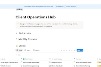 build custom notion template or dashboard for easy workflow