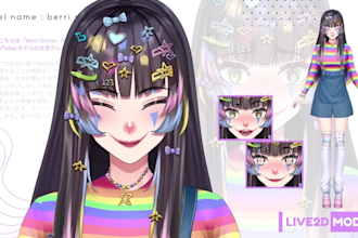 design live2d vtuber model vtuber live 2d vtuber rigging facial tracking