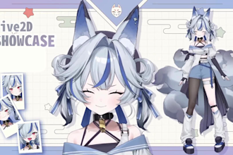 design and rig live2d model, 2d vtuber model, vtuber rigging, anime vtuber model