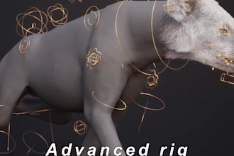 create 3d animal creature, animal character, 3d rigging, 3d printing