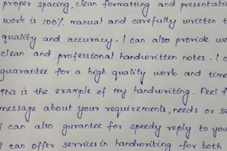 offer high quality handwritten work with clear and well structured writing