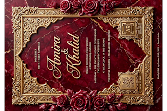 design a luxury digital wedding invitation card with rsvp link
