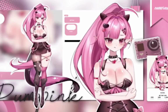 create custom vtuber avatar live 2d vtuber model rig 3d vtuber vrm vtuber