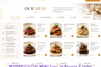 develop a premium restaurant website with online ordering