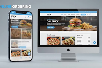 create menu driven wix website for food trucks online ordering for restuarant