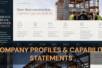 design a professional construction company profile or capability statement
