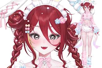 design and rig high quality live 2d vtuber, 2d vtuber model, 2d vtuber model
