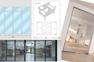 create glass door and wall shop drawings, autocad drafting and details