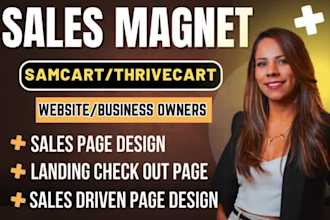 design high converting samcart and thrivecart sales funnel for business owners