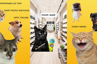 create funny pet meme video ads for social media