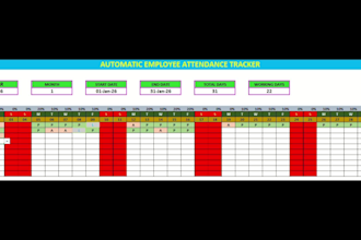 create an automated excel attendance tracker with dashboard