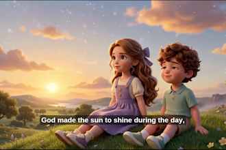 create ai bible story, 3d bible animation, christian video and kids animation