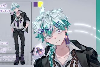 draw high quality male or female vtuber model, live2d rigging, vtuber commission