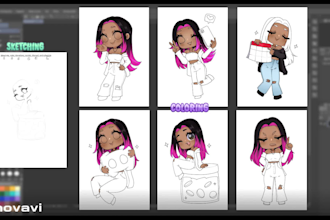 create cute custom chibi twitch panels