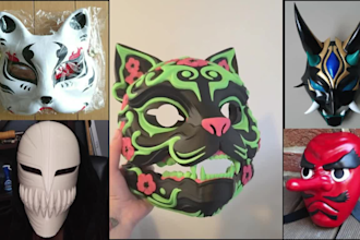 3d print and paint 3d cosplay anime mask 3d mask helmet model halloween printing
