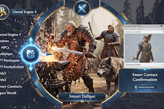develop a aaa blockchain mmorpg game with ai, nft marketplace and web3
