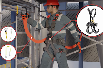 create 3d industrial animation working at height safety training fall protection