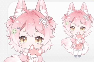 draw chibi vtuber model, live2d rigging, anime chibi avatar, live2d vtuber model