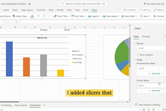 create excel dashboards, reports, pivottables and charts
