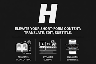 edit short videos, reels, and youtube shorts with professional translat