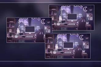create lofi animation background lofi girl animation scene cozy night animation