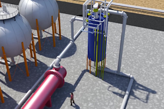 do 3d chemical engineering animation oil and gas plant process industrial video