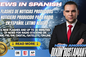 recorded and produced news briefs in spanish for airplay on your radio station