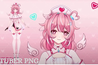 design png tuber character in anime vtuber model style and expressions