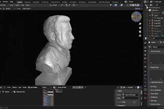 sculpt realistic 3d head, bust, statues, bust model, 3d face model for 3d print