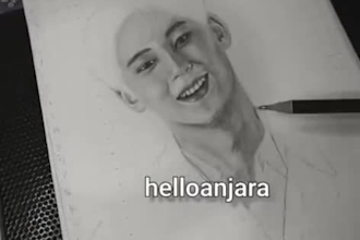 draw a traditional graphite portrait from your photo