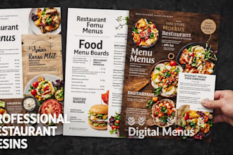 design professional restaurant menus, flyers, and banners