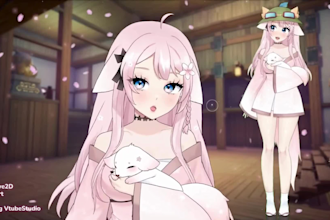 draw and rig 2d vtuber model, live 2d model, anime v tuber rigging, face rig