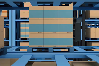 create 3d industrial animation, mechanical process and factory production line