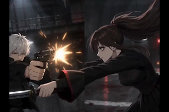 create anime like ai anime fight scene, ai anime music video, ai anime video