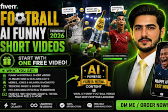 make funny ai football edits and viral short form videos