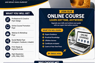 design a professional online course flyer